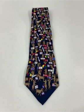 Alynn Necktie Vintage Democrats 1990s Democrat States Donkey 100% Silk